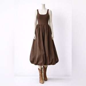 Chic Brown Midi Dress